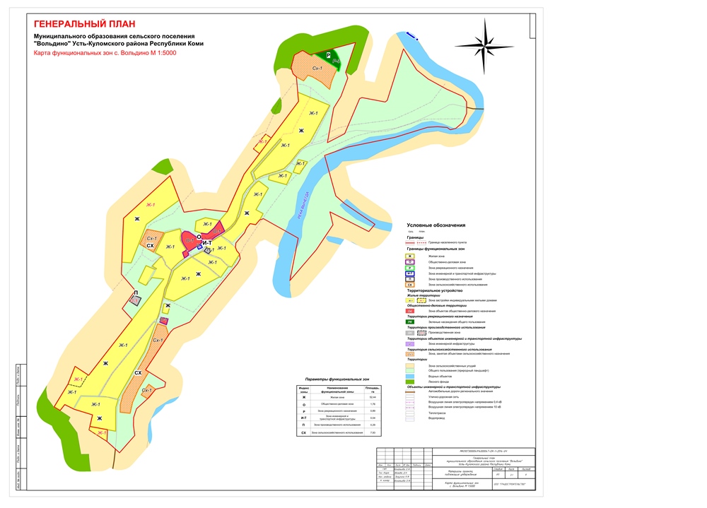 Карта функциональных зон с.Вольдино.